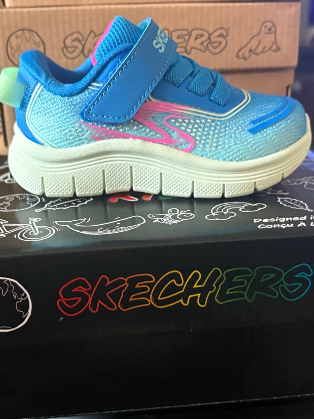 Skechers Comfy Flex 3.0 Slushie Sweets Girls Size 5 Toddler NIB